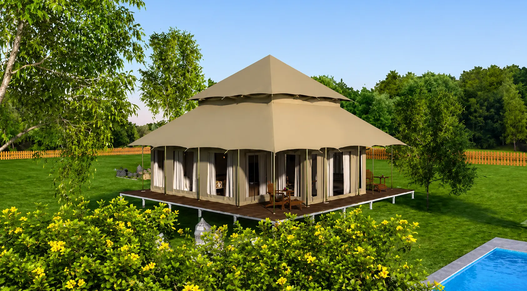 Custom Mughal tent for luxury resort project